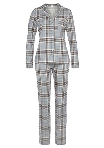 s.Oliver Damen AK-30-48 Pyjamaset, blau-grau-kariert, 32-34 von s.Oliver