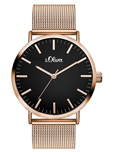 s.Oliver Damen Analog Quarz Armbanduhr Mit Edelstahlarmband SO-3327-MQ von s.Oliver
