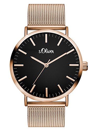 s.Oliver Damen Analog Quarz Armbanduhr mit Edelstahlarmband SO-3327-MQ von s.Oliver