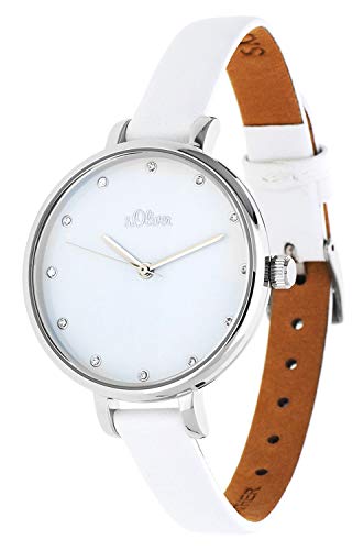 s.Oliver Damen Analog Quarz Armbanduhr mit Leder Armband SO-3455-LQ von s.Oliver