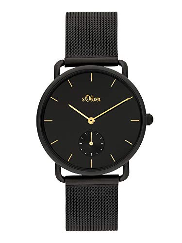 s.Oliver Damen Analog Quarz Uhr mit Edelstahl Armband SO-3938-MQ von s.Oliver