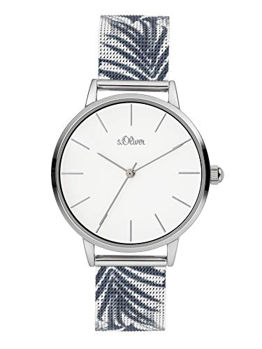 s.Oliver Damen Analog Quarz Uhr mit Edelstahl Armband SO-3977-MQ von s.Oliver