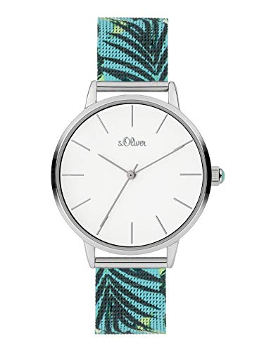 s.Oliver Damen Analog Quarz Uhr mit Edelstahl Armband SO-3978-MQ von s.Oliver