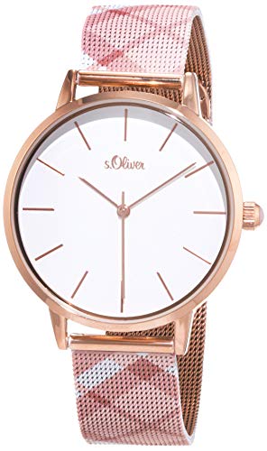 s.Oliver Damen Analog Quarz Uhr mit Edelstahl Armband SO-4204-MQ von s.Oliver