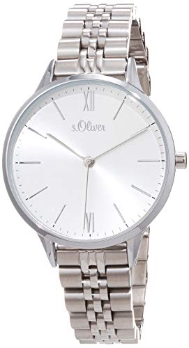 s.Oliver Damen Analog Quarz Uhr mit Edelstahl Armband SO-4210-MQ von s.Oliver