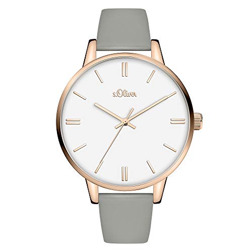 s.Oliver Damen Analog Quarz Uhr mit Kunststoff Armband SO-3971-LQ von s.Oliver