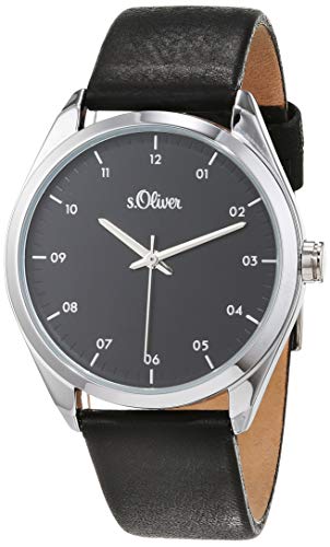 s.Oliver Damen Analog Quarz Uhr mit Leder Armband SO-3731-LQ von s.Oliver