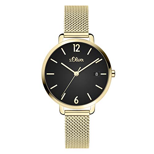 s.Oliver Damen Analog quarz Armbanduhr mit Edelstahl SO-4083-MQ von s.Oliver