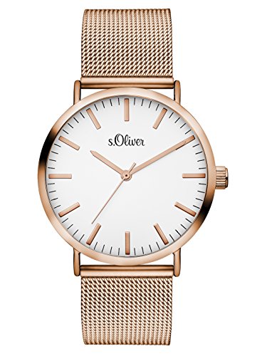 s.Oliver Damen Analog Quarz Armbanduhr mit Edelstahlarmband SO-3146-MQ von s.Oliver