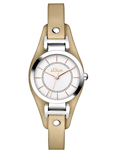 s.Oliver Damen Analog Quarz Uhr mit Leder Armband SO-3277-LQ von s.Oliver