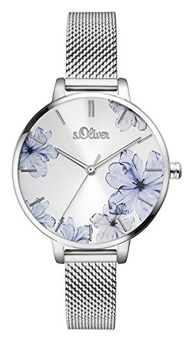 s.Oliver Damen Analog Quarz Armbanduhr mit Edelstahlarmband SO-3523-MQ von s.Oliver