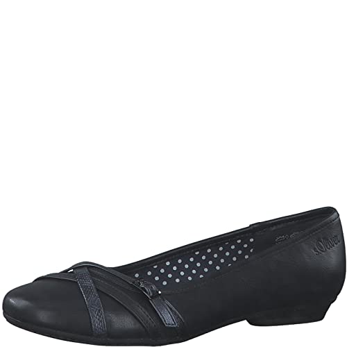 s.Oliver Damen Ballerinas mit Riemchen Elegant, Blau (Navy), 39 von s.Oliver