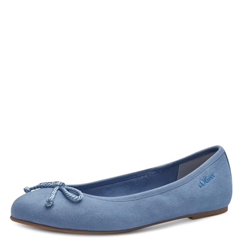 s.Oliver Damen Ballerinas mit Schleife Flach, Blau (Indigo), 38 von s.Oliver