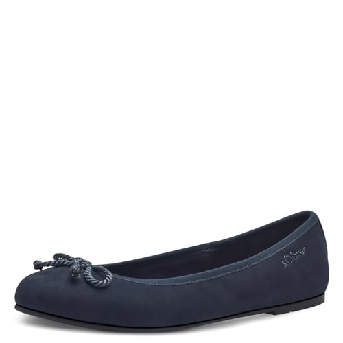 s.Oliver Damen Ballerinas mit Schleife Flach, Blau (Navy), 38 von s.Oliver