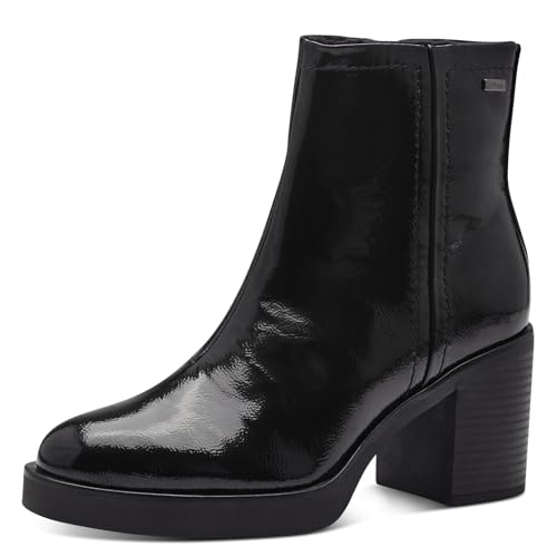 s.Oliver Damen Chelsea Boots mit Blockabsatz Elegant, Schwarz (Black Patent), 38 EU von s.Oliver