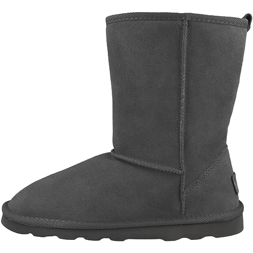 s.Oliver Damen Winterstiefel ohne Absatz aus Wildleder Gefüttert Grau (Graphite), 41 von s.Oliver