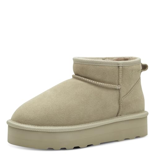 s.Oliver Damen Boots aus Leder Gefüttert, Beige (Beige), 38 EU von s.Oliver