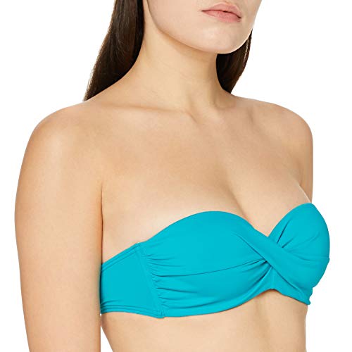 s.Oliver Damen Bügel Bikinioberteil - Bandeau - Top JPF - 27 184192, Einfarbig, Gr. 36 (Herstellergröße: 36C), Türkis (Türkis 30) von s.Oliver