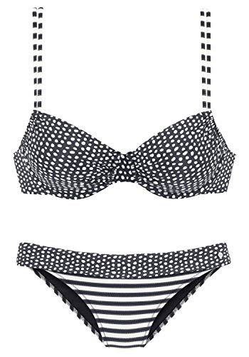 s.Oliver Damen Bügel Bikini (as3, Cup_Band, Numeric_38, b, Schwarz/Creme) von s.Oliver