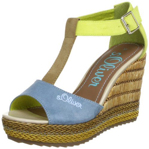 s.Oliver Damen Casual T-Spange, Grün (Sky Comb 844) von s.Oliver