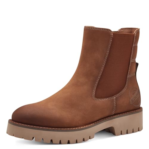 s.Oliver Damen Chelsea Boots Elegant Vegan, Braun (Cognac), 38 EU von s.Oliver