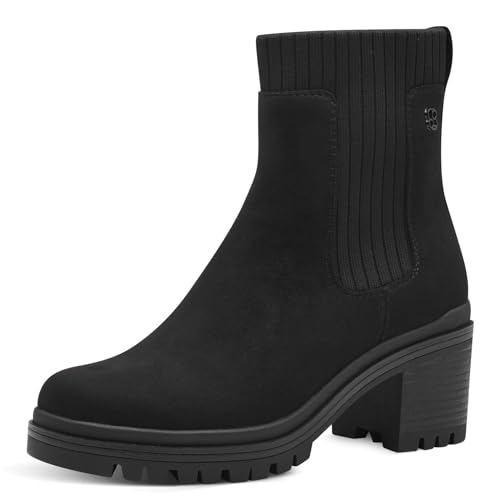 s.Oliver Damen Chelsea Boots mit Blockabsatz Vegan, Schwarz (Black), 41 EU von s.Oliver
