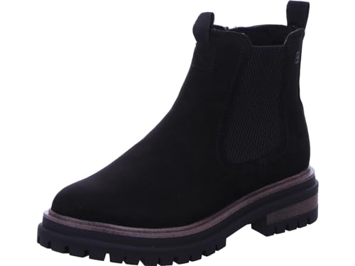 s.Oliver Damen Chelsea Boots mit Reißverschluss Blockabsatz, Schwarz (Black), 40 EU von s.Oliver