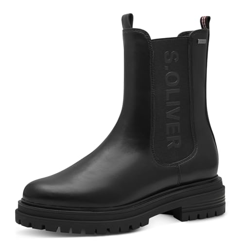 s.Oliver Damen Chelsea Boots mit Reißverschluss Elegant, Schwarz (Black), 40 EU von s.Oliver