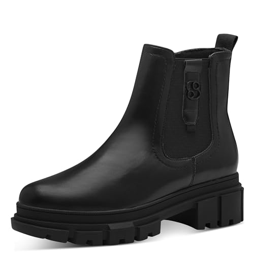 s.Oliver Damen Chelsea Boots mit Reißverschluss Vegan, Schwarz (Black), 40 EU von s.Oliver