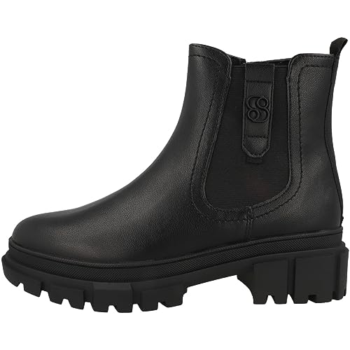 s.Oliver Damen Chelsea Boots mit Reißverschluss Vegan, Schwarz (Black Uni), 36 EU von s.Oliver