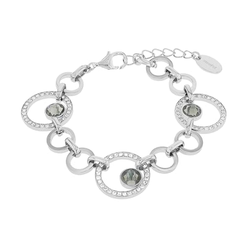 s.Oliver Armband Edelstahl Damen Armschmuck, mit Kristall, 17+3 cm, Silber, Kommt in Schmuck Geschenk Box, 2024268 von s.Oliver