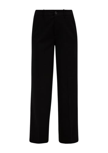 s.Oliver Hose aus Interlockjersey mit Twillstruktur und Wide Leg schwarz 38 von s.Oliver