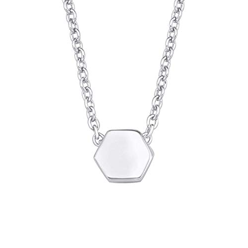 s.Oliver Damen Kette mit Anhänger, Halskette Silber 925 Hexagon Geschenk von s.Oliver