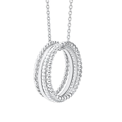 s.Oliver Damen-Kette mit Anhänger 42+3 cm Kreise 925 Silber rhodiniert Zirkonia weiß 45 cm 2015037 von s.Oliver