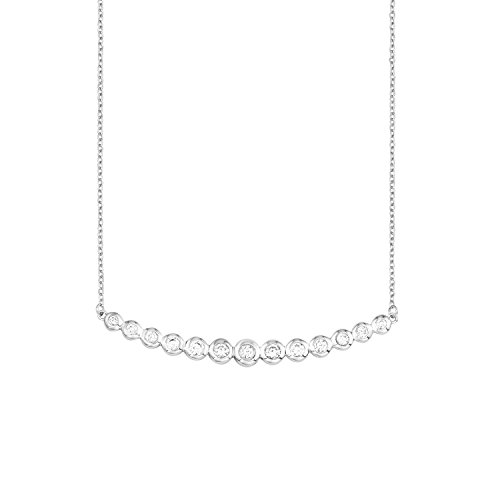 s.Oliver Damen-Kette mit Anhänger glänzend 925 Silber rhodiniert Zirkonia weiß 45 cm von s.Oliver