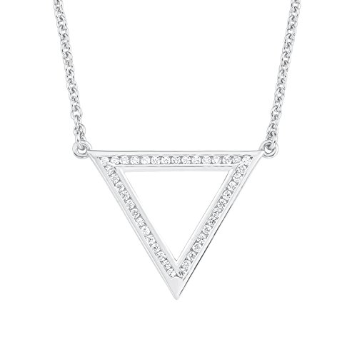 s.Oliver Damen-Kette mit Anhänger Dreieck Geometrie 925 Silber rhodiniert Zirkonia weiß 45 cm-2012498 von s.Oliver