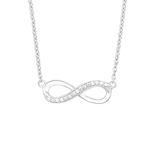 s.Oliver Kette mit Infinity Anhänger für Damen, Zirkonia und 925 Sterling Silber, Rhodiniert von s.Oliver