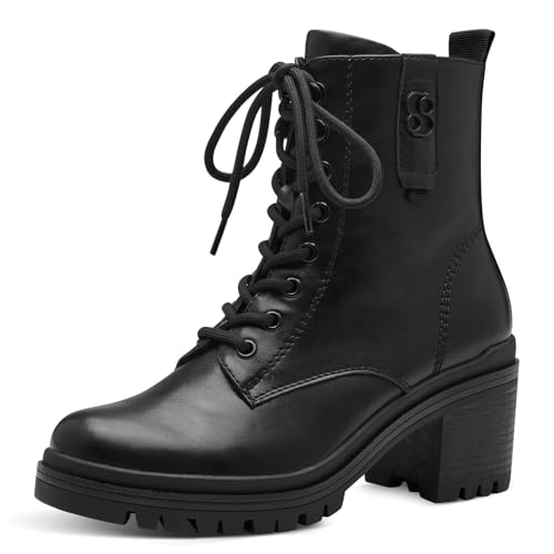 s.Oliver Damen Stiefeletten zum Schnüren mit Blockabsatz Herbst, Schwarz (Black), 37 EU von s.Oliver