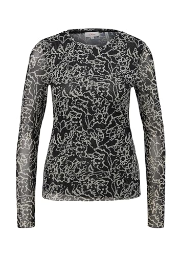 s.Oliver Damen Langarmshirt aus Mesh Black, 46 von s.Oliver