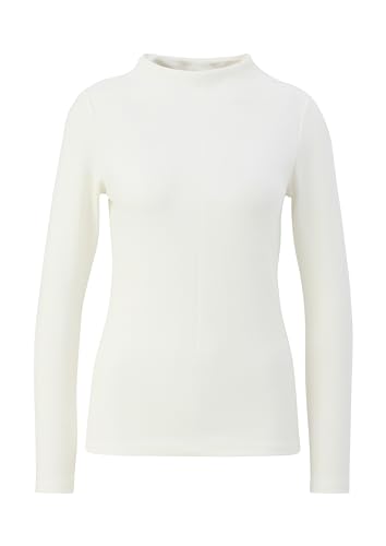 s.Oliver Damen Langarmshirt mit Stehkragen White, 44 von s.Oliver