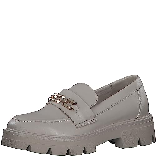 s.Oliver Damen Loafer mit Plateau aus Kunstleder mit Kette Vegan Beige (Ivory), 36 von s.Oliver