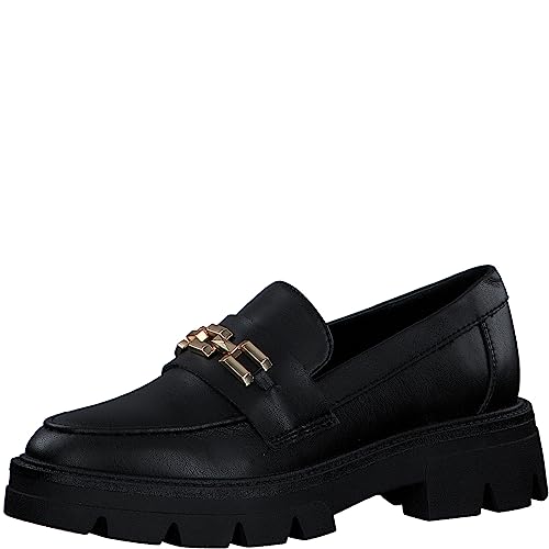 s.Oliver Damen Loafer mit Plateau aus Kunstleder mit Kette Vegan Schwarz (Black Nappa), 40 von s.Oliver