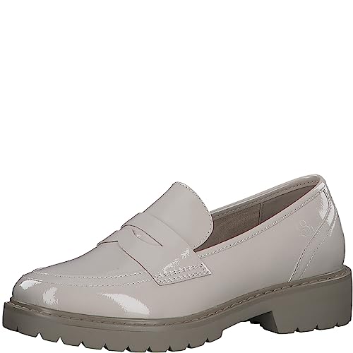 s.Oliver Damen Loafer ohne Absatz Spitz Elegant, Beige (Beige Patent), 36 EU von s.Oliver