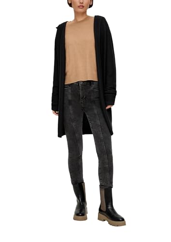 s.Oliver Damen Long Cardigan mit Kapuze Black, 34 von s.Oliver