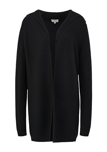 s.Oliver Damen Long Cardigan mit Kapuze Black, 34 von s.Oliver