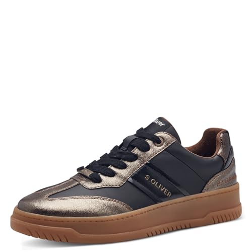 s.Oliver Damen Sneaker flach mit Schnürsenkeln Bequem, Schwarz (Black Comb.), 36 EU s.Oliver Damen Sneaker flach mit Schnürsenkeln Bequem, Schwarz (Black Comb.), 36 EU von s.Oliver