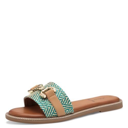 s.Oliver Damen Pantoletten Elegant Sommer, Metallisch (Green), 40 EU von s.Oliver