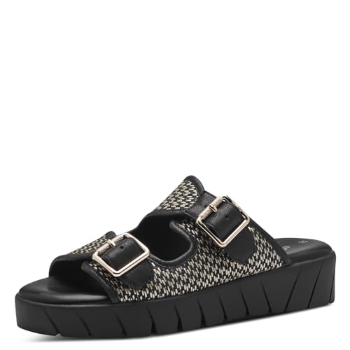 s.Oliver Damen Pantoletten mit Dicker Sohle mit Schnallen, Schwarz (Black Comb.), 36 EU von s.Oliver