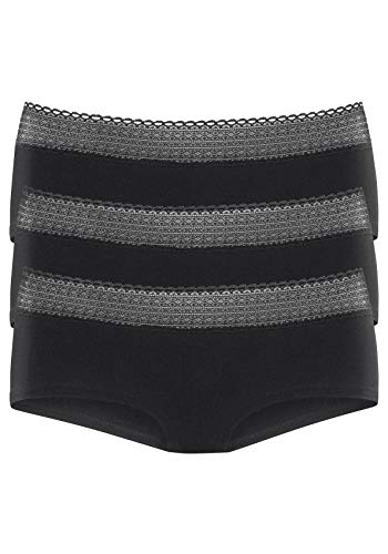 s.Oliver Damen Panty im 3er Pack mit Spitze in schwarz von s.Oliver