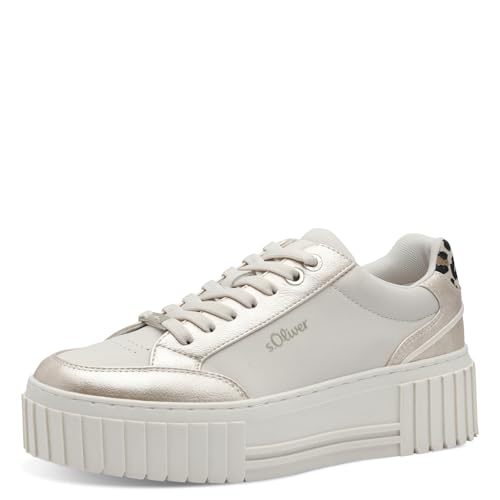 s.Oliver Damen Plateau Sneaker Platform Vegan, Beige (Beige Comb), 40 EU von s.Oliver